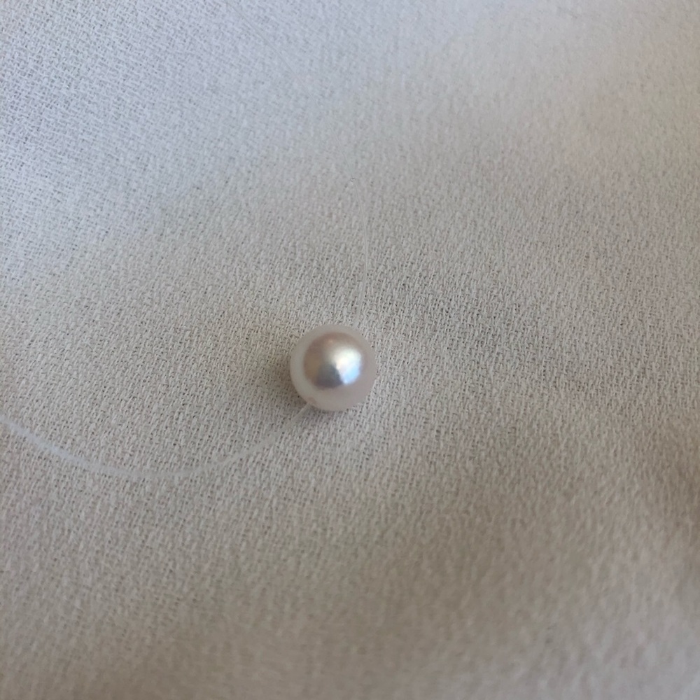 Akoya sea pearl invisible necklace handmade